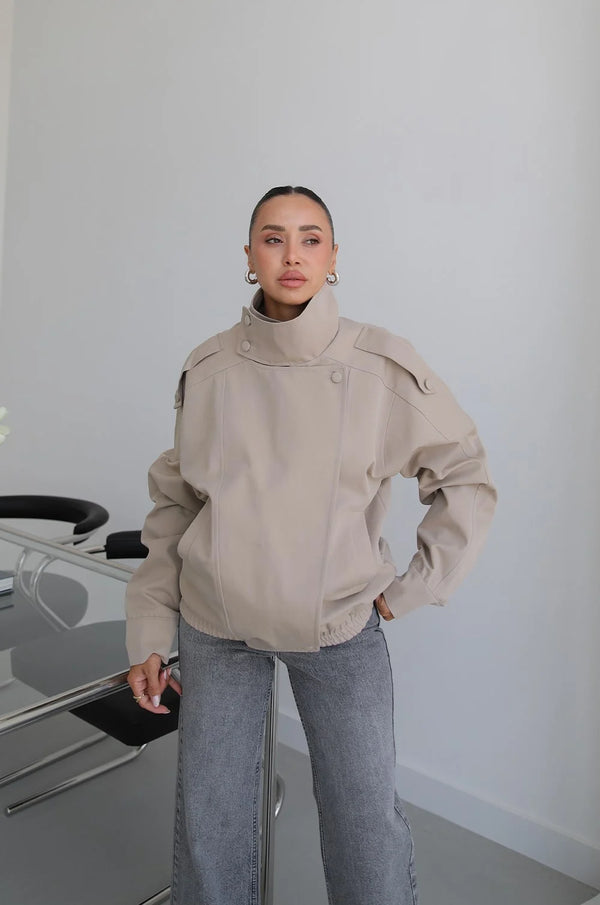 HIGH- COLLAR BOMBER JACKET