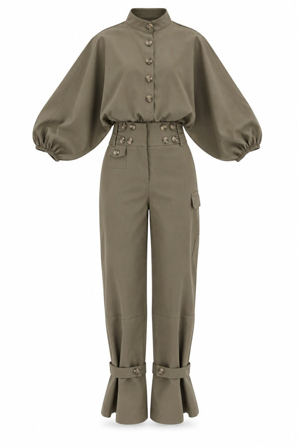 Button Detail Cargo Set