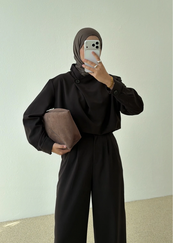 SINGLE- BUTTON BLOUSE SET