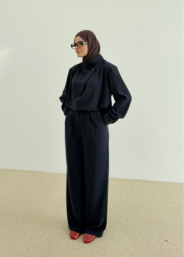 SINGLE- BUTTON BLOUSE SET