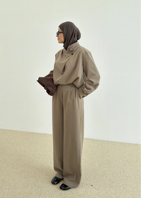 SINGLE- BUTTON BLOUSE SET