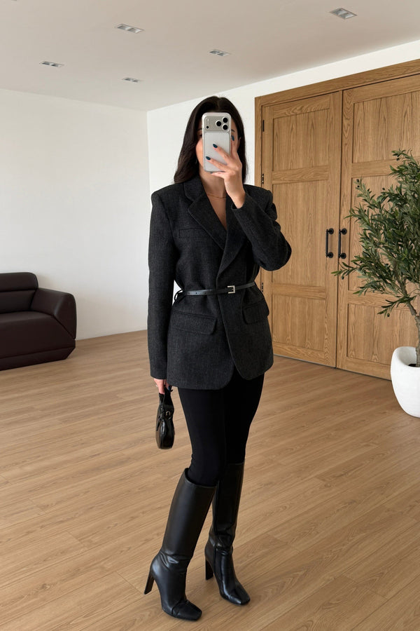 Belted Wool Blazer