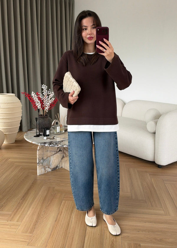 Layered Oversized Sweatshirt