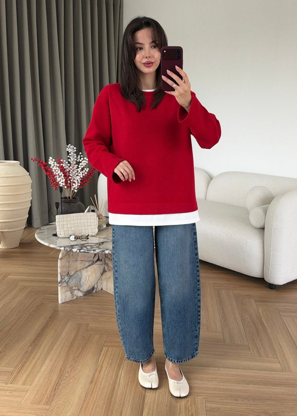Layered Oversized Sweatshirt