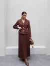 طقم بليزر مع تنورة بني Gabriela Set - Sateen style