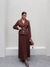 طقم بليزر مع تنورة بني Gabriela Set - Sateen style