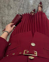 طقم بليزر مع تنورة خمري Gabriela Set - Sateen style