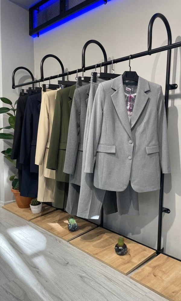 طقم بنود ازرار قماش طولية - Sateen style