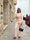 طقم رسمي فاخر - بيج - Sateen style