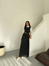 طقم ثلاث قطع باللون الاسود - Sateen style