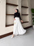 تنورة فيوليتا مع كمر - شيفون مبطنة ابيض - Sateen style