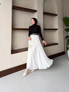 تنورة فيوليتا مع كمر - شيفون مبطنة ابيض - Sateen style