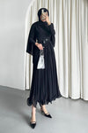 تنورة فيوليتا - شيفون مبطنة اسود - Sateen style