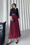 تنورة فيوليتا - شيفون مبطنة برغندي - Sateen style
