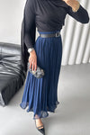 تنورة فيوليتا - شيفون مبطنة كحلي - Sateen style