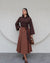 تنورة كلوش لون قهوة - Sateen style