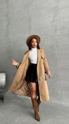 ترانشكوت كتان طول 117 سم - Sateen style