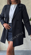 ترانشكوت كتان طول 85 سم - Sateen style