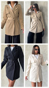 ترانشكوت كتان طول 85 سم طحيني - Sateen style