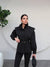 ترانشكوت صيفي مع كمر - اسود - Sateen style