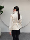 ترانشكوت صيفي مع كمر - بيج - Sateen style