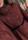 Belted Tweed Poncho