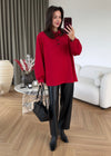 Polo Collar Oversized Sweatshirt