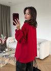 Polo Collar Oversized Sweatshirt