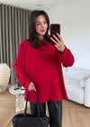 Polo Collar Oversized Sweatshirt