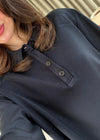 Polo Collar Oversized Sweatshirt