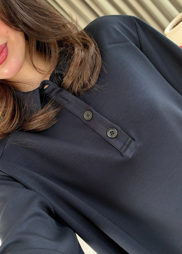 Polo Collar Oversized Sweatshirt