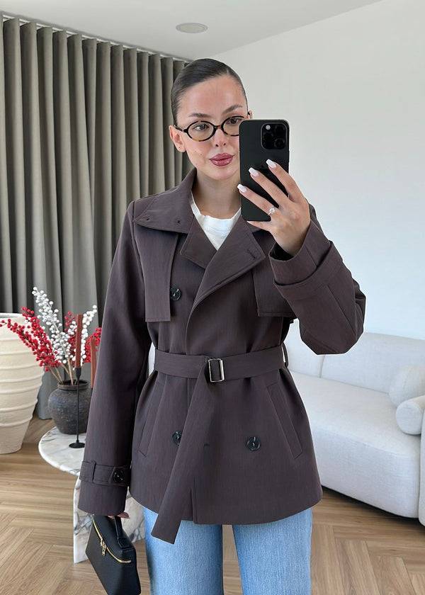 WINDBREAKER DETAILED BELTED TRENCH COAT