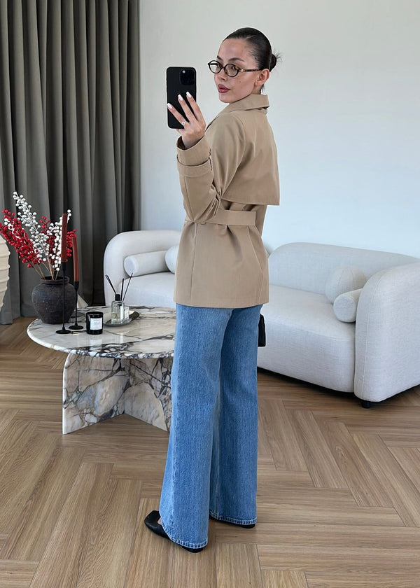 WINDBREAKER DETAILED BELTED TRENCH COAT