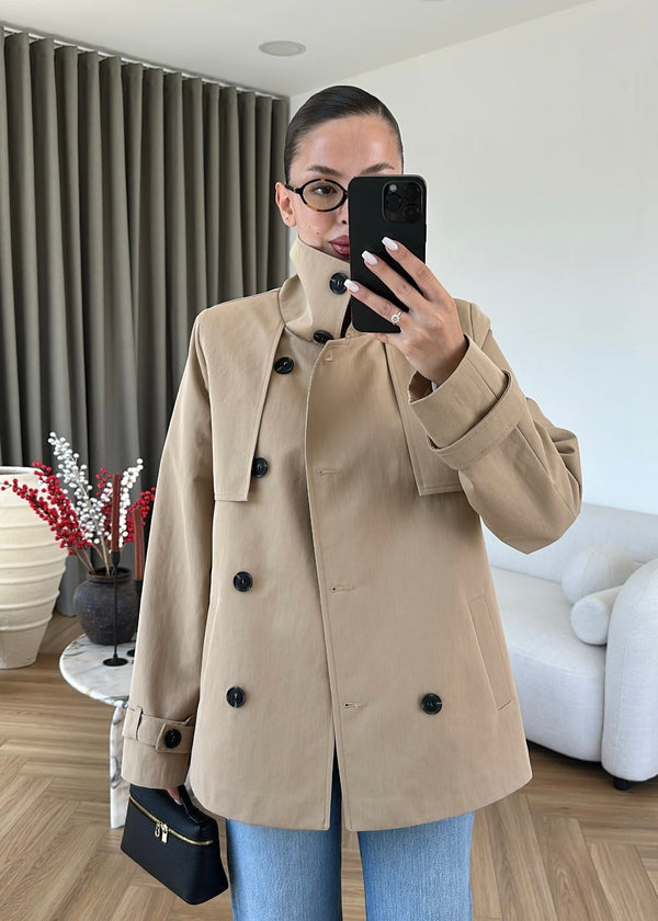 WINDBREAKER DETAILED BELTED TRENCH COAT