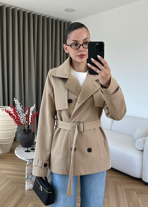 WINDBREAKER DETAILED BELTED TRENCH COAT