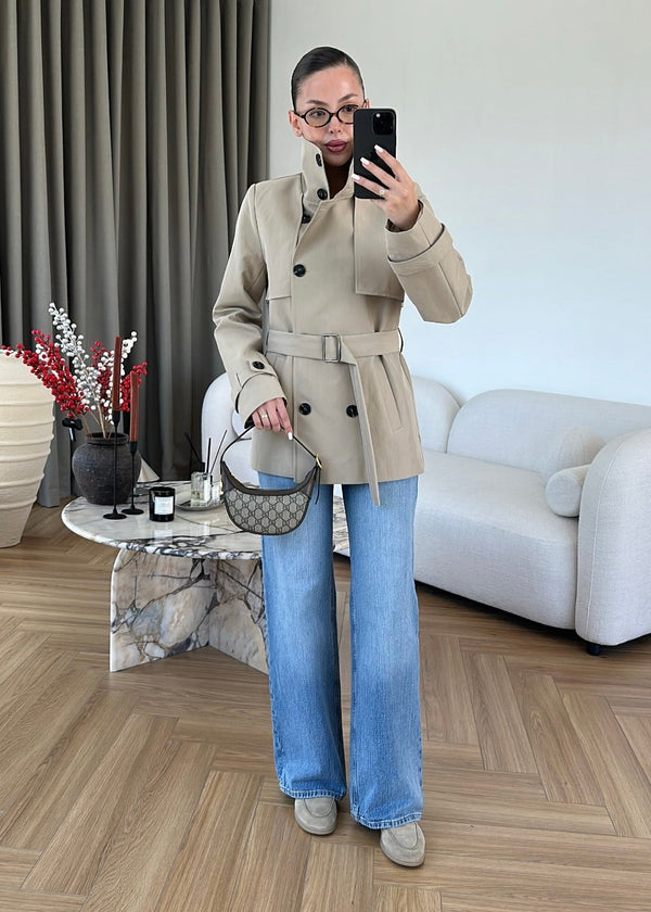 WINDBREAKER DETAILED BELTED TRENCH COAT